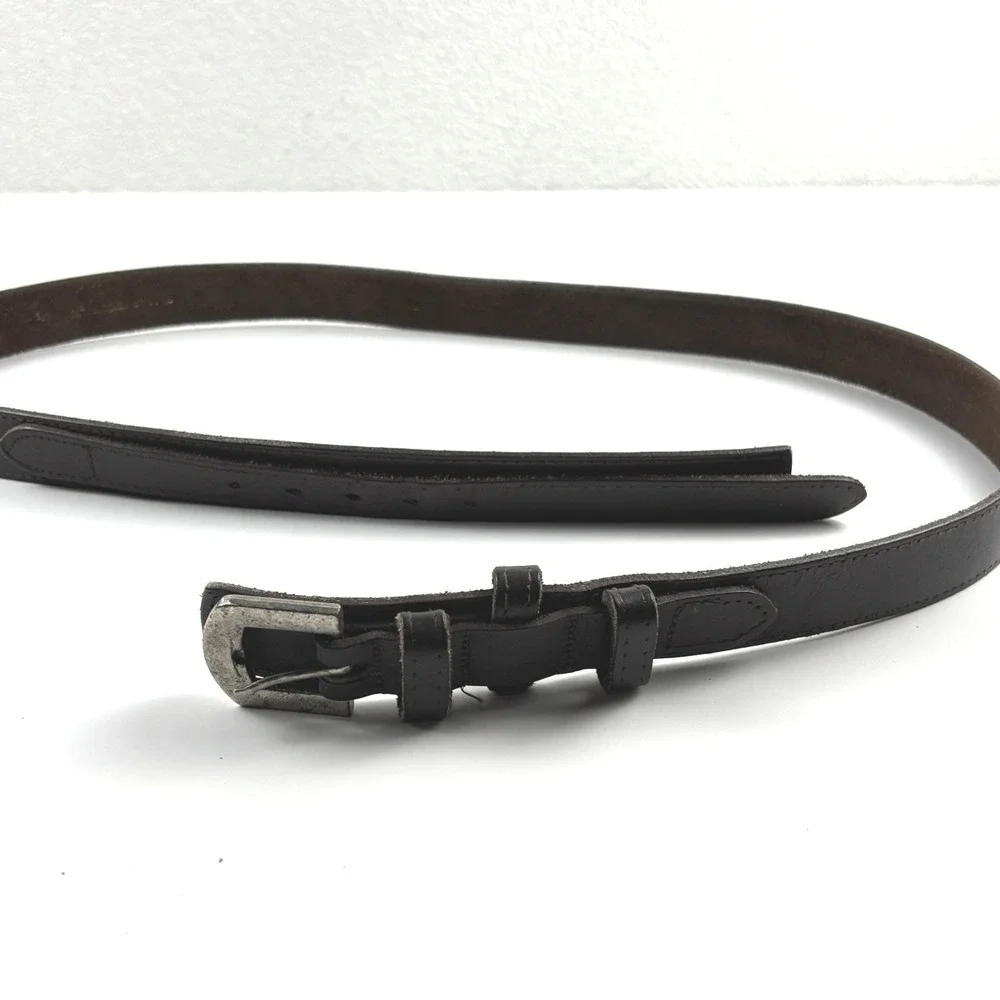 Leather Belt Mens 36 Brown Aniline Cashmere Suede Colombia Classic Minimalist